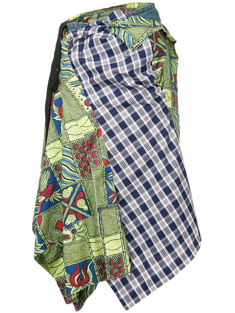 JUNYA WATANABE COMME DES GARÇONS denim patchwork wrap skirt