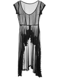 COMME DES GARÇONS ruffle trim sheer dress
