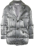 ISSEY MIYAKE double-collar metallic puffer jacket