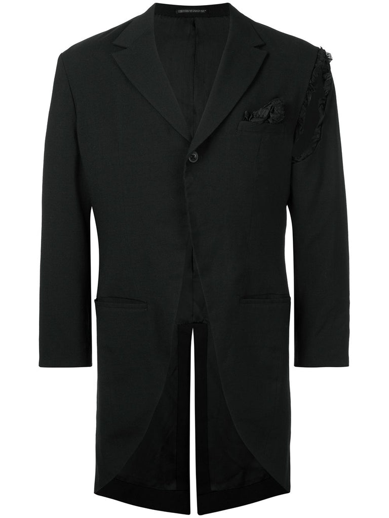 YOHJI YAMAMOTO Pour Homme distressed-detail mourning coat