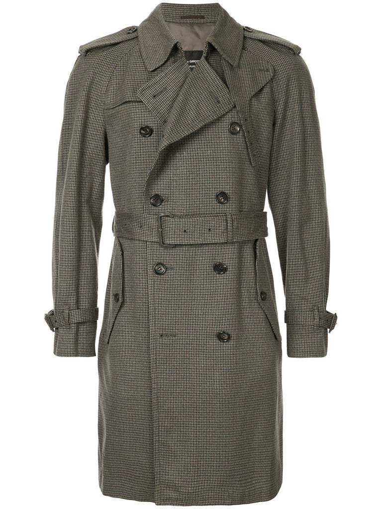 COMME DES GARÇONS pied-de-poule trench coat
