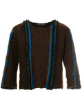 COMME DES GARÇONS Homme Plus stripe-trim cropped jumper