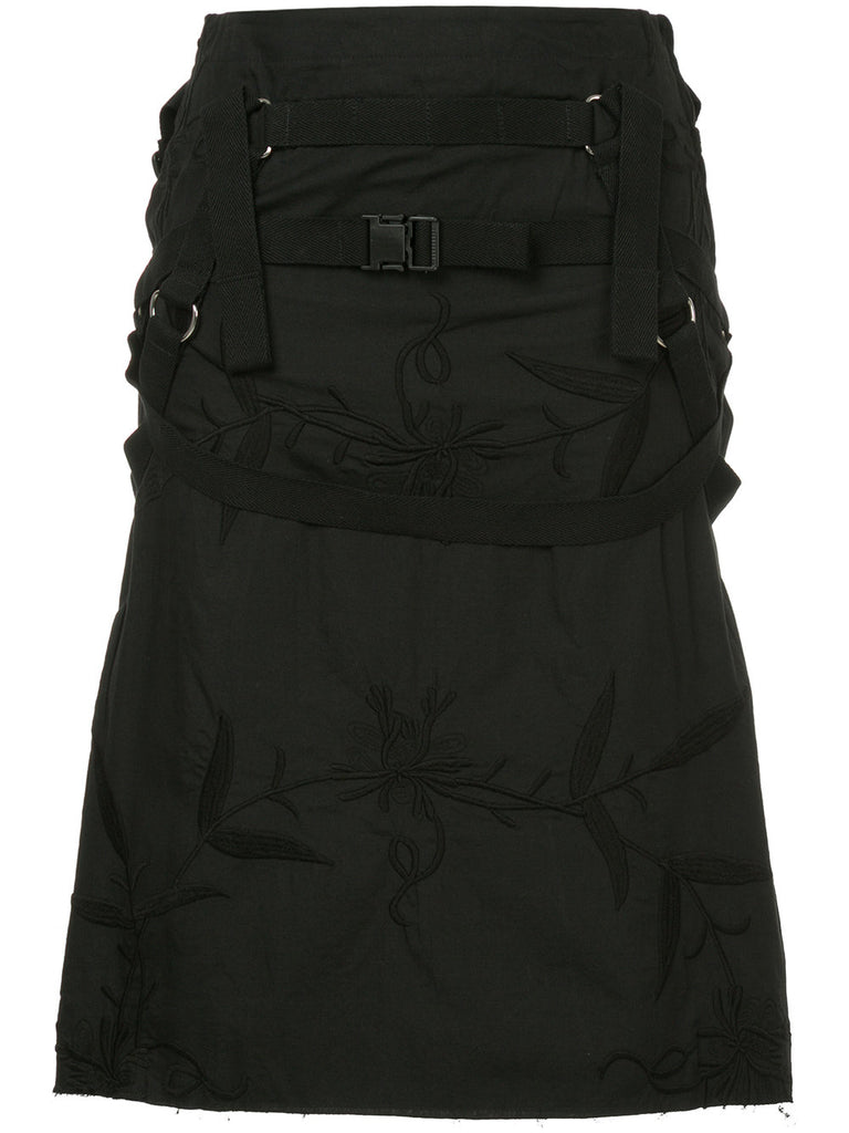 JUNYA WATANABE COMME DES GARÇONS strapped embroidered skirt