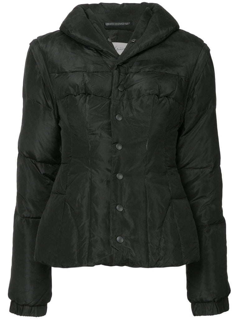YOHJI YAMAMOTO silk collar puffer jacket