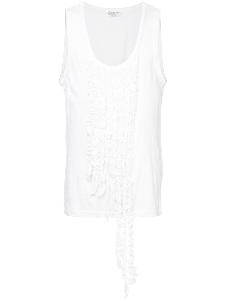 YOHJI YAMAMOTO ruffled appliqué tank