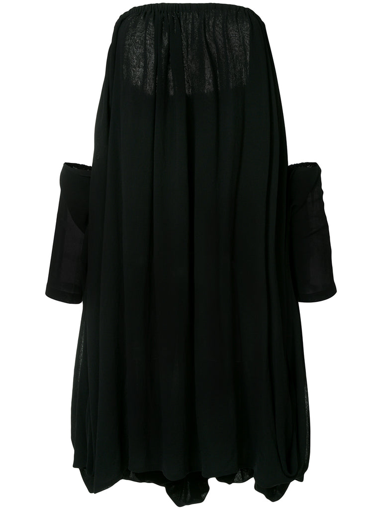 YOHJI YAMAMOTO off-shoulder flared dress