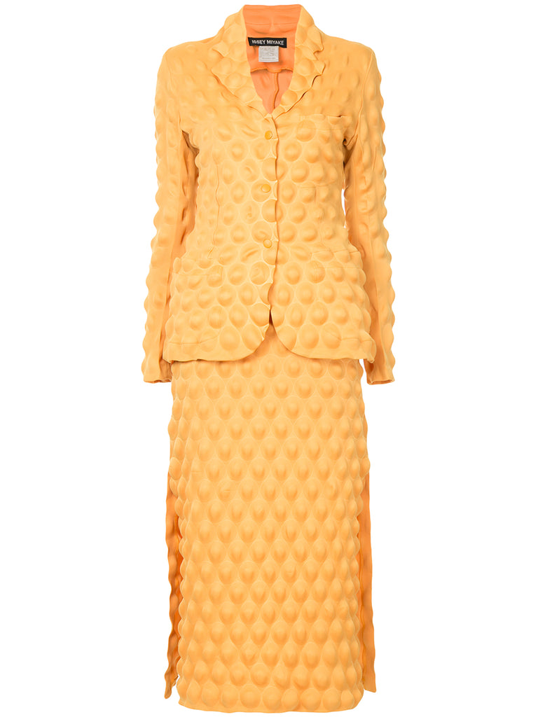 ISSEY MIYAKE egg carton skirt suit