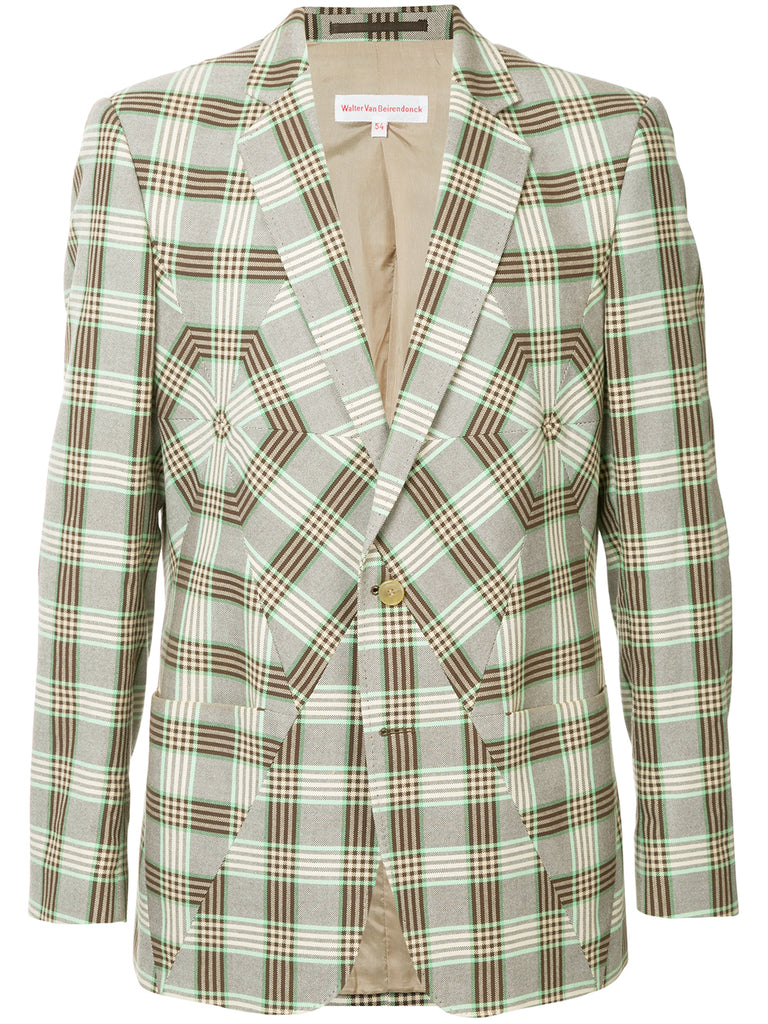 WALTER VAN BEIRENDONCK checked panel blazer