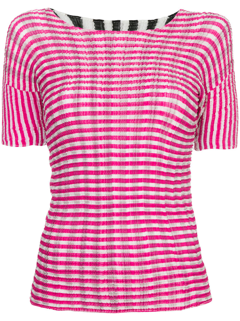 ISSEY MIYAKE striped pleated top