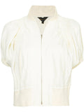 COMME DES GARÇONS ruched short sleeve bomber jacket