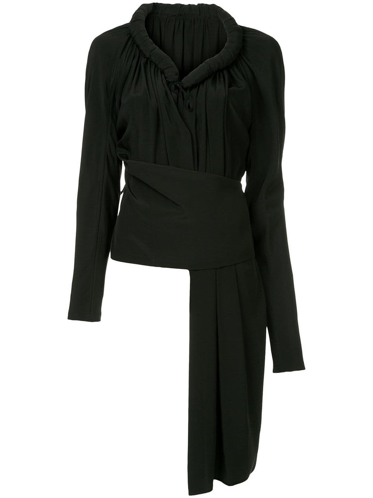 YOHJI YAMAMOTO long-sleeve asymmetric top