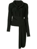 YOHJI YAMAMOTO long-sleeve asymmetric top