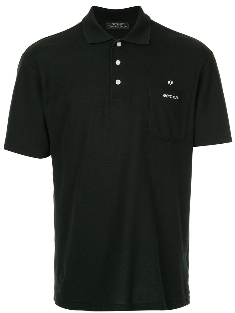 YOHJI YAMAMOTO gothic print polo shirt