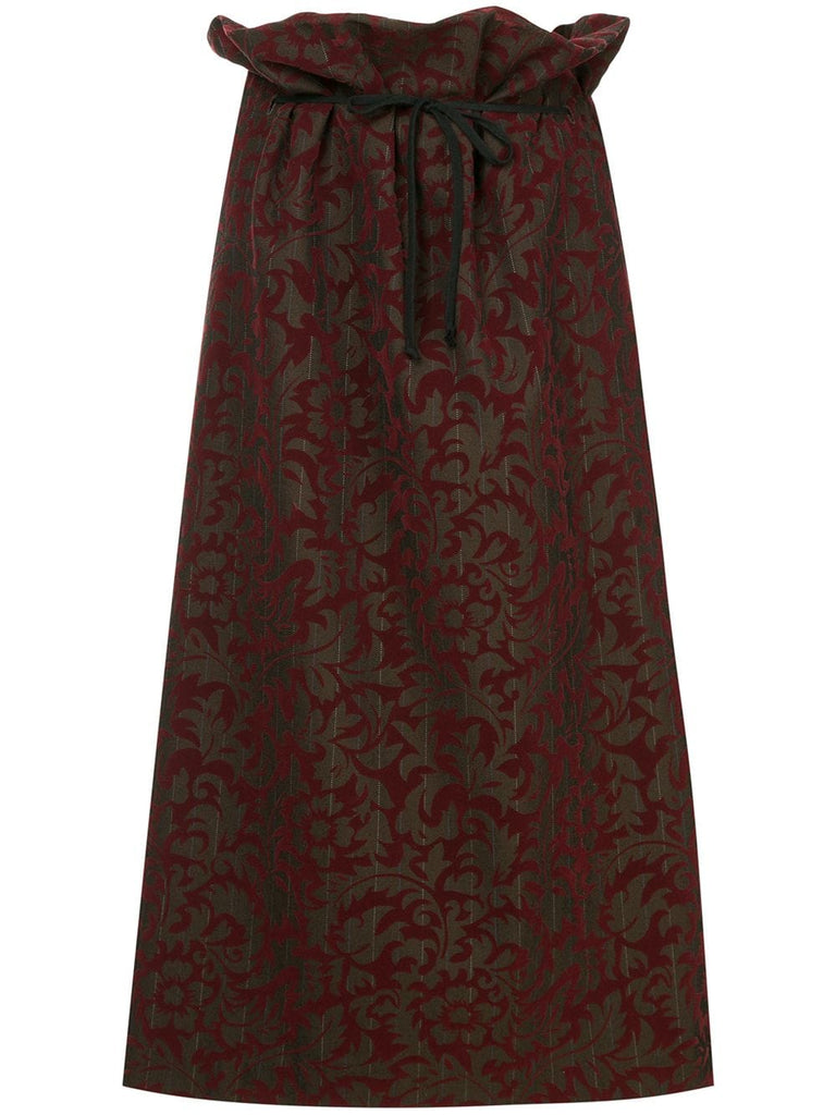 COMME DES GARÇONS flocked floral pinstripe skirt