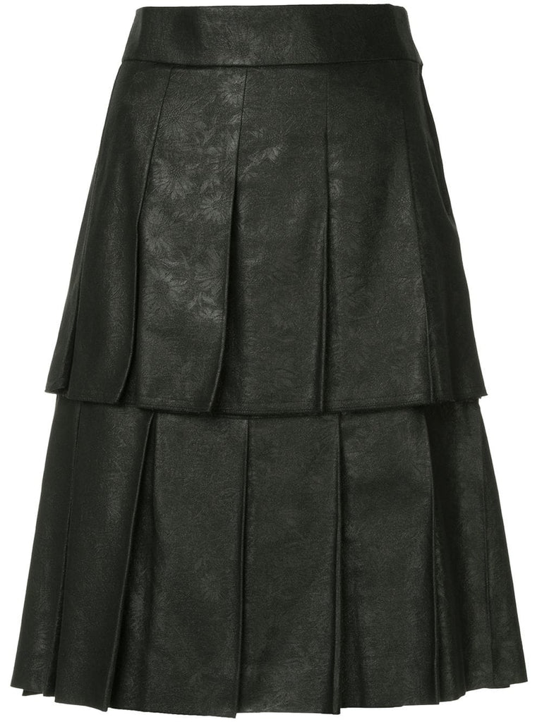 COMME DES GARÇONS floral embossed pleated skirt