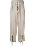 YOHJI YAMAMOTO shoelace appliqué loose trousers