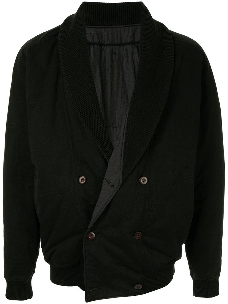 ISSEY MIYAKE shawl lapel logo bomber jacket