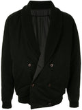ISSEY MIYAKE shawl lapel logo bomber jacket