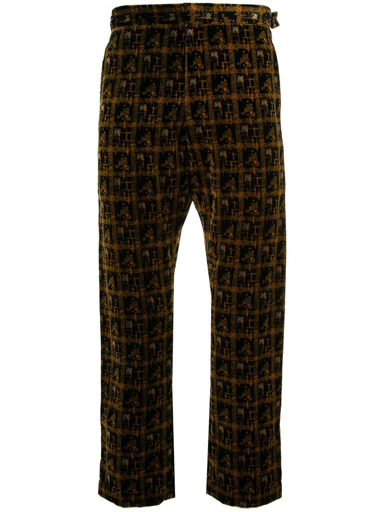 COMME DES GARÇONS geometric pattern cropped trousers