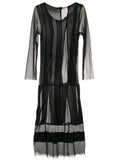 COMME DES GARÇONS mesh panels midi dress