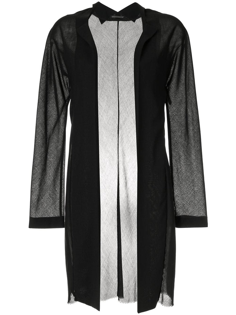 YOHJI YAMAMOTO sheer elongated open jacket