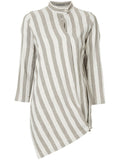 ISSEY MIYAKE band collar striped shirt