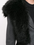 COMME DES GARÇONS faux fur shawl cropped jacket