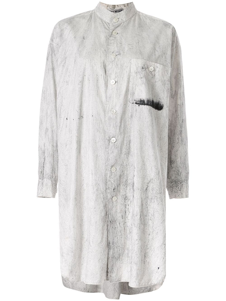 ISSEY MIYAKE marble effect shirt dress