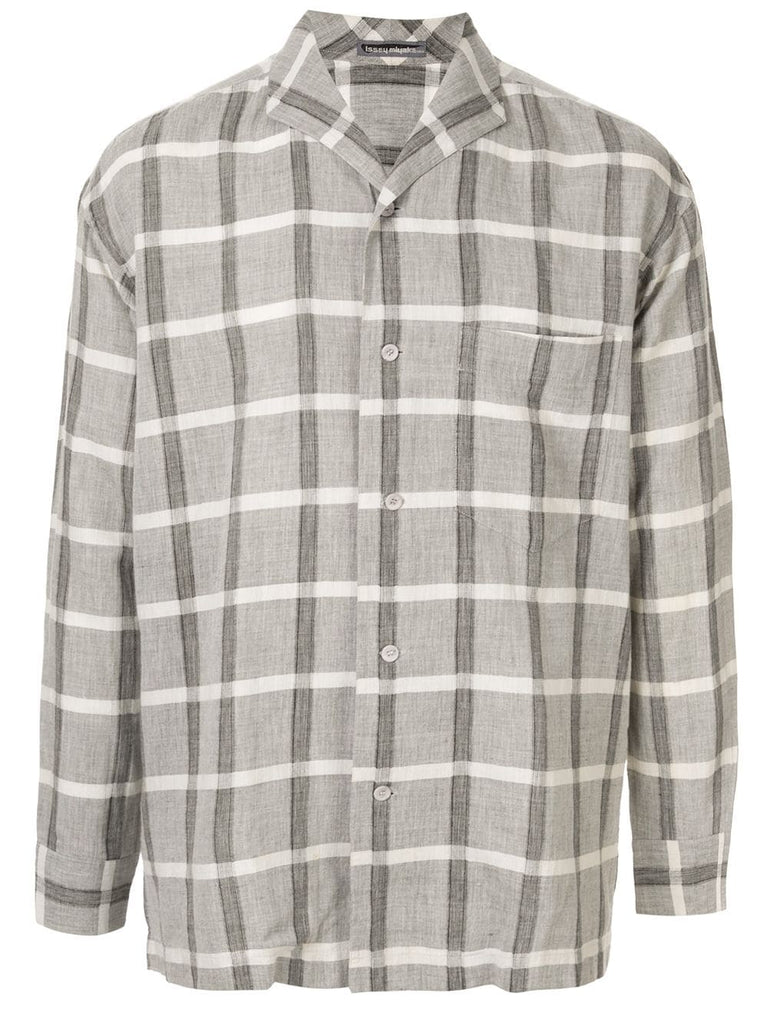 ISSEY MIYAKE checked straight shirt