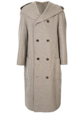 ISSEY MIYAKE hooded wool overcoat