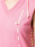 COMME DES GARÇONS destroyed lace-up knitted top