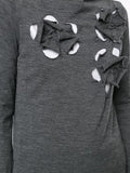 COMME DES GARÇONS flower appliqués long-sleeved blouse