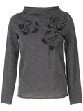 COMME DES GARÇONS flower appliqués long-sleeved blouse