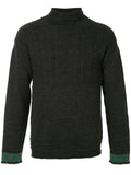 COMME DES GARÇONS checkerboard cuffs turtle neck jumper