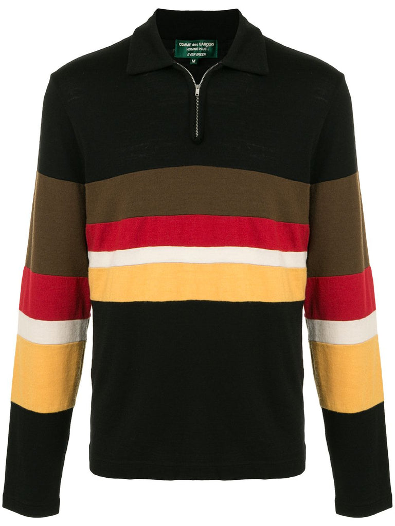 COMME DES GARÇONS zipped neck long-sleeved polo shirt