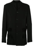 YOHJI YAMAMOTO velvet trimming relaxed-fit jacket