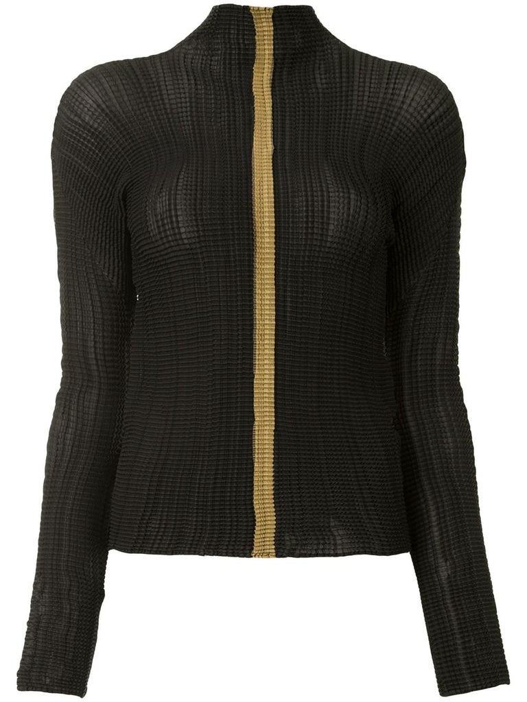 Issey Miyake semi-sheer pleated top