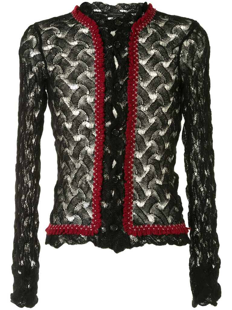Comme Des Garçons Homme Plus lace buttoned cardigan