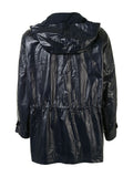 Yohji Yamamoto varnish effect hooded raincoat