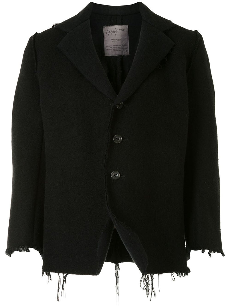 Yohji Yamamoto distressed slim-fit jacket