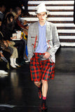 COMME des GARÇONS HOMME PLUS scarred tartan jacket