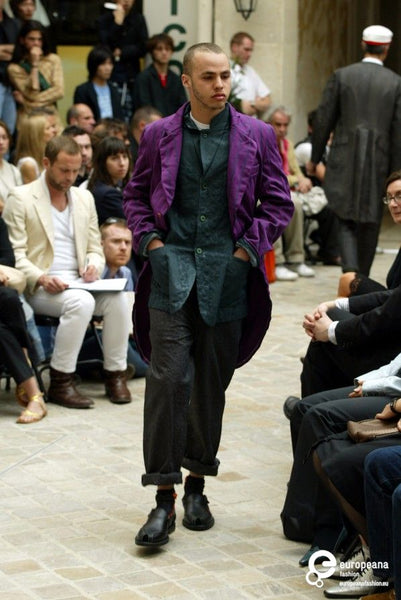 COMME des GAR ONS HOMME PLUS purple striped jacket dot COMME