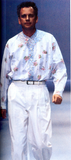 COMME des GARÇONS <br> Pinstripe Floral Shirt