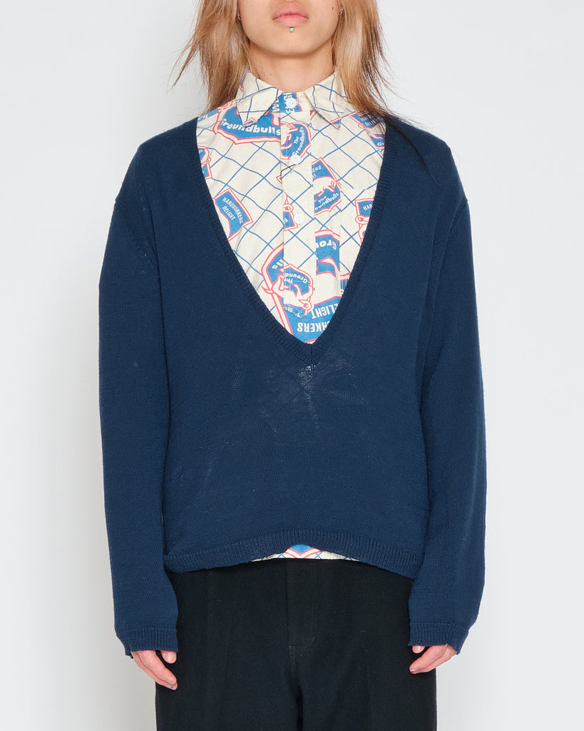 COMME des GARÇONS HOMME PLUS deep plunge v-neck knit