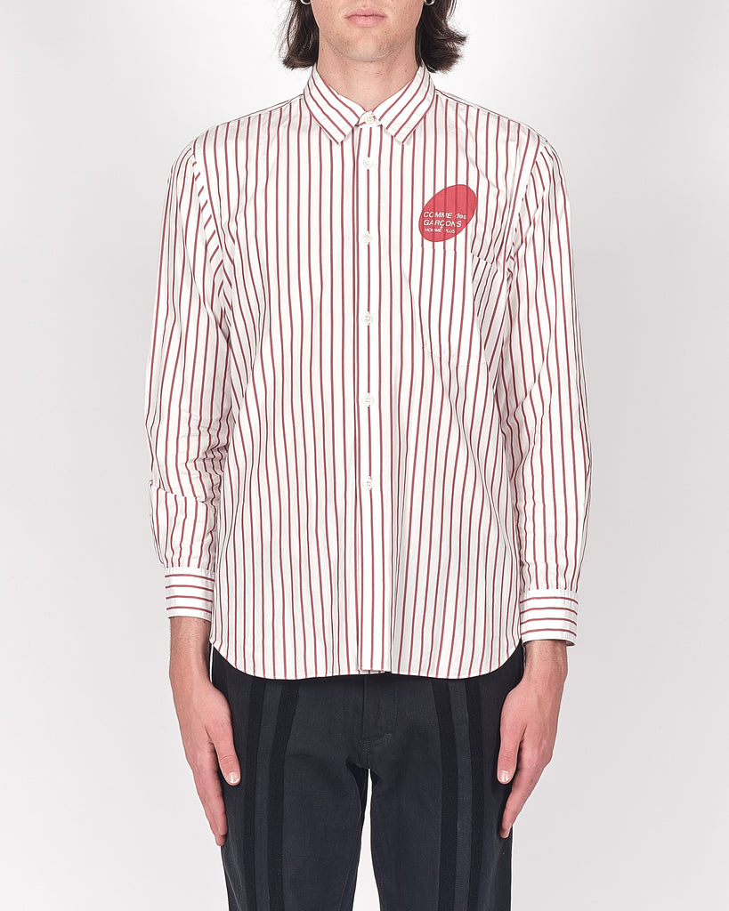 COMME des GARÇONS HOMME PLUS striped oval logo shirt