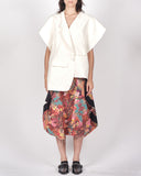 COMME DES GARÇONS floral print abstract drape skirt