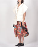 COMME DES GARÇONS floral print abstract drape skirt