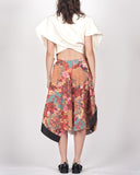 COMME DES GARÇONS floral print abstract drape skirt