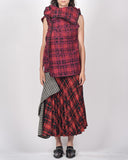 COMME des GARÇONS embroidered tartan wrap vest