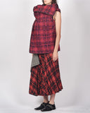 COMME des GARÇONS embroidered tartan wrap vest